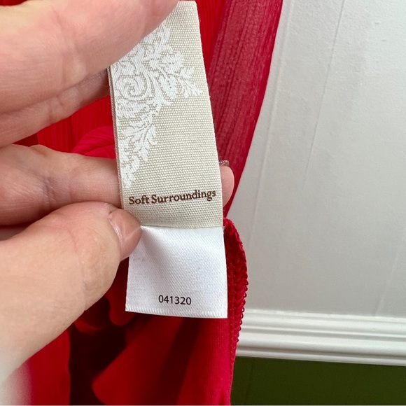 Soft Surroundings Charmonte Sleeveless Chiffon Dress Vibrant Red Size 4 Petite - Picture 14 of 15